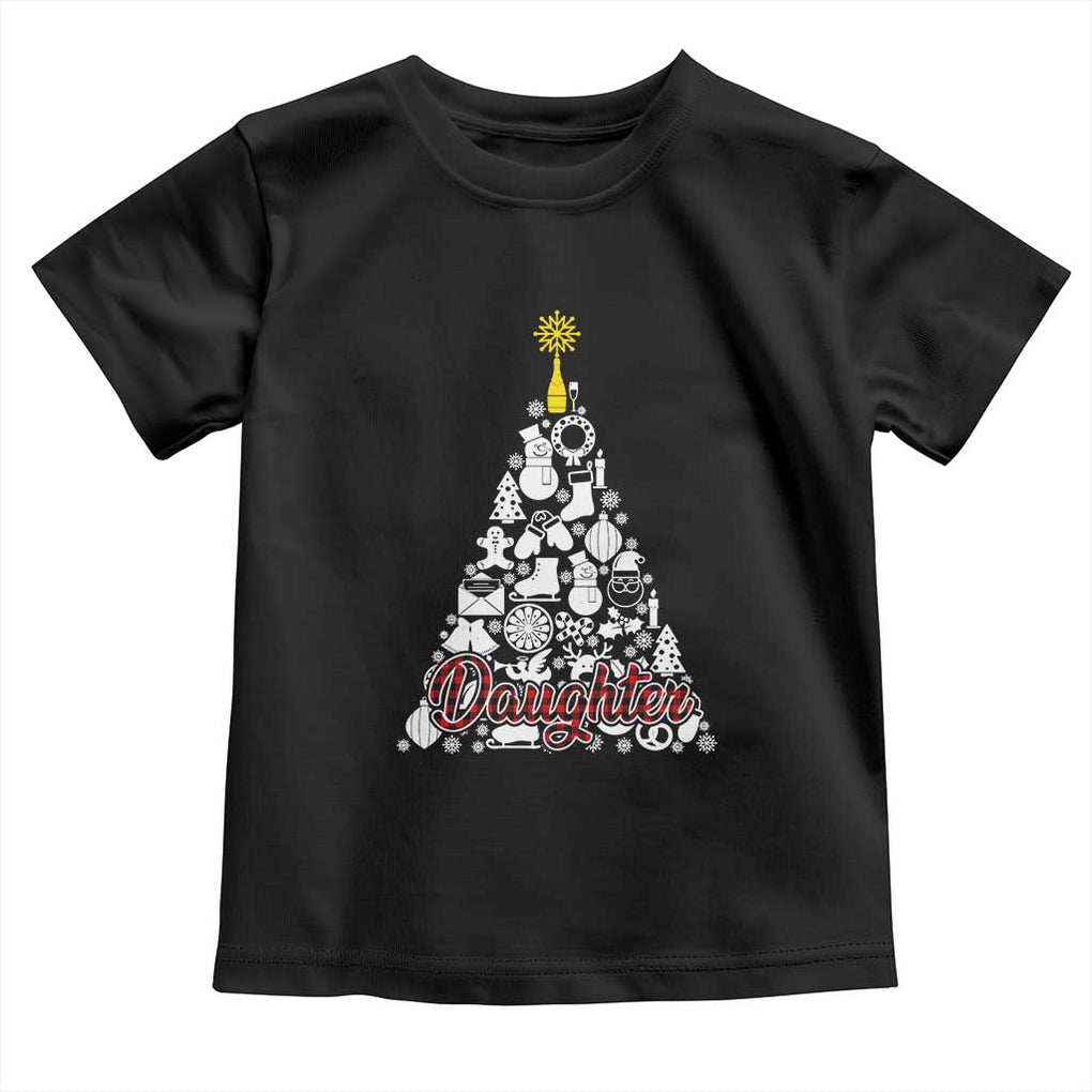 Christmas Tree Toddler T Shirt Red Plaid Daughter TS02 Black Print Your Wear