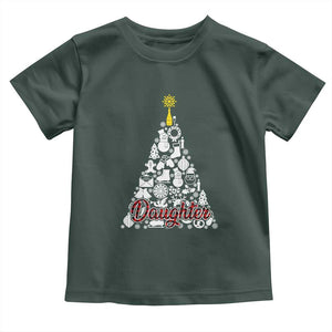 Christmas Tree Toddler T Shirt Red Plaid Daughter TS02 Dark Forest Green Print Your Wear