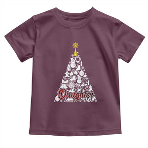 Christmas Tree Toddler T Shirt Red Plaid Daughter TS02 Maroon Print Your Wear