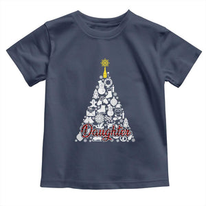 Christmas Tree Toddler T Shirt Red Plaid Daughter TS02 Navy Print Your Wear