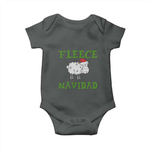 Funny Christmas Sheep Baby Onesie Fleece Navidad Feliz Festive Xmas TS02 Dark Heather Print Your Wear