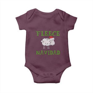 Funny Christmas Sheep Baby Onesie Fleece Navidad Feliz Festive Xmas TS02 Maroon Print Your Wear