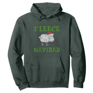 Funny Christmas Sheep Hoodie Fleece Navidad Feliz Festive Xmas TS02 Dark Forest Green Print Your Wear