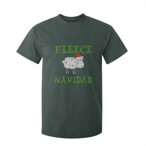 Funny Christmas Sheep T Shirt For Kid Fleece Navidad Feliz Festive Xmas TS02 Dark Forest Green Print Your Wear