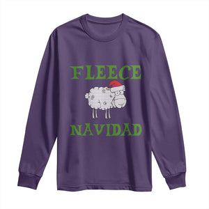 Funny Christmas Sheep Long Sleeve Shirt Fleece Navidad Feliz Festive Xmas TS02 Purple Print Your Wear