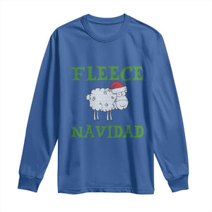 Funny Christmas Sheep Long Sleeve Shirt Fleece Navidad Feliz Festive Xmas TS02 Royal Blue Print Your Wear