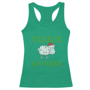 Funny Christmas Sheep Racerback Tank Top Fleece Navidad Feliz Festive Xmas TS02 Irish Green Print Your Wear