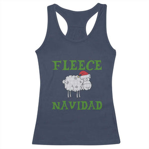 Funny Christmas Sheep Racerback Tank Top Fleece Navidad Feliz Festive Xmas TS02 Navy Print Your Wear