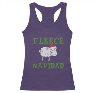 Funny Christmas Sheep Racerback Tank Top Fleece Navidad Feliz Festive Xmas TS02 Purple Print Your Wear