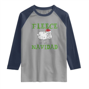 Funny Christmas Sheep Raglan Shirt Fleece Navidad Feliz Festive Xmas TS02 Sport Gray Navy Print Your Wear