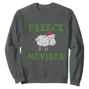 Funny Christmas Sheep Sweatshirt Fleece Navidad Feliz Festive Xmas TS02 Dark Heather Print Your Wear