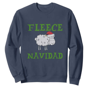 Funny Christmas Sheep Sweatshirt Fleece Navidad Feliz Festive Xmas TS02 Navy Print Your Wear