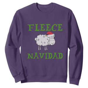 Funny Christmas Sheep Sweatshirt Fleece Navidad Feliz Festive Xmas TS02 Purple Print Your Wear