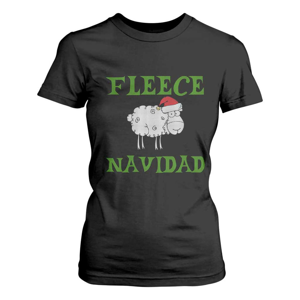 Funny Christmas Sheep T Shirt For Women Fleece Navidad Feliz Festive Xmas TS02 Black Print Your Wear