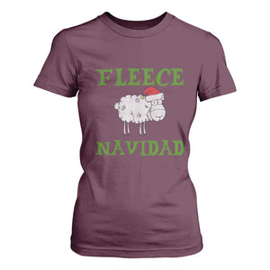 Funny Christmas Sheep T Shirt For Women Fleece Navidad Feliz Festive Xmas TS02 Maroon Print Your Wear