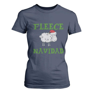 Funny Christmas Sheep T Shirt For Women Fleece Navidad Feliz Festive Xmas TS02 Navy Print Your Wear