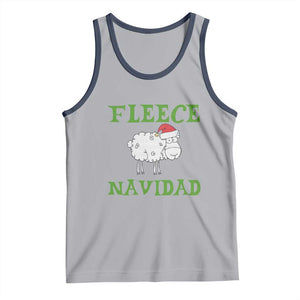 Funny Christmas Sheep Tank Top Fleece Navidad Feliz Festive Xmas TS02 Athletic Heather Navy Print Your Wear