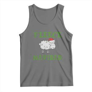 Funny Christmas Sheep Tank Top Fleece Navidad Feliz Festive Xmas TS02 Black Heather Print Your Wear