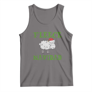 Funny Christmas Sheep Tank Top Fleece Navidad Feliz Festive Xmas TS02 Deep Heather Print Your Wear