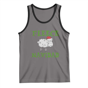 Funny Christmas Sheep Tank Top Fleece Navidad Feliz Festive Xmas TS02 Deep Heather Black Print Your Wear