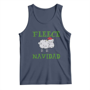 Funny Christmas Sheep Tank Top Fleece Navidad Feliz Festive Xmas TS02 Navy Print Your Wear