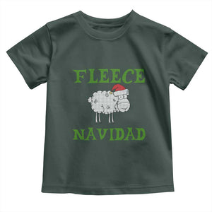 Funny Christmas Sheep Toddler T Shirt Fleece Navidad Feliz Festive Xmas TS02 Dark Forest Green Print Your Wear