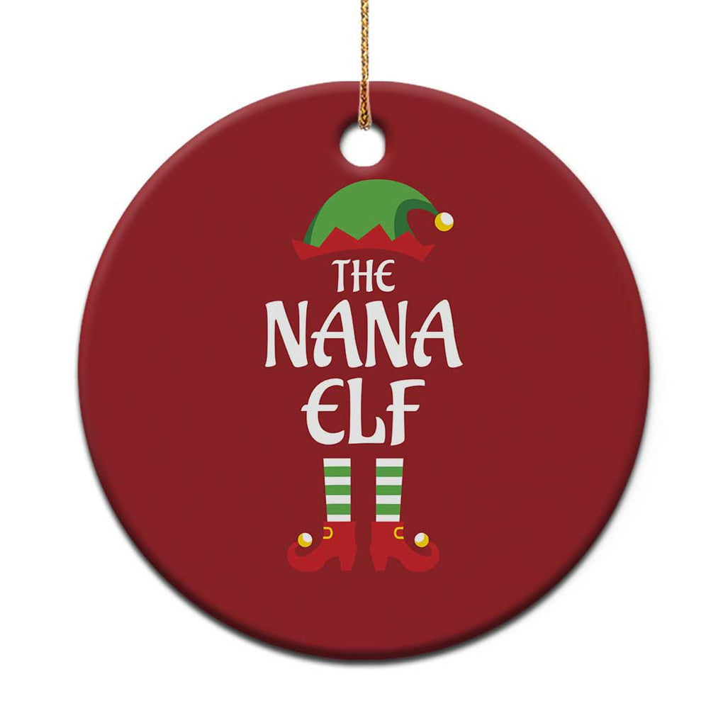 Xmas The Nana Elf Christmas Ornament Funny Grandma Xmas Family Matching TS02 Print Your Wear