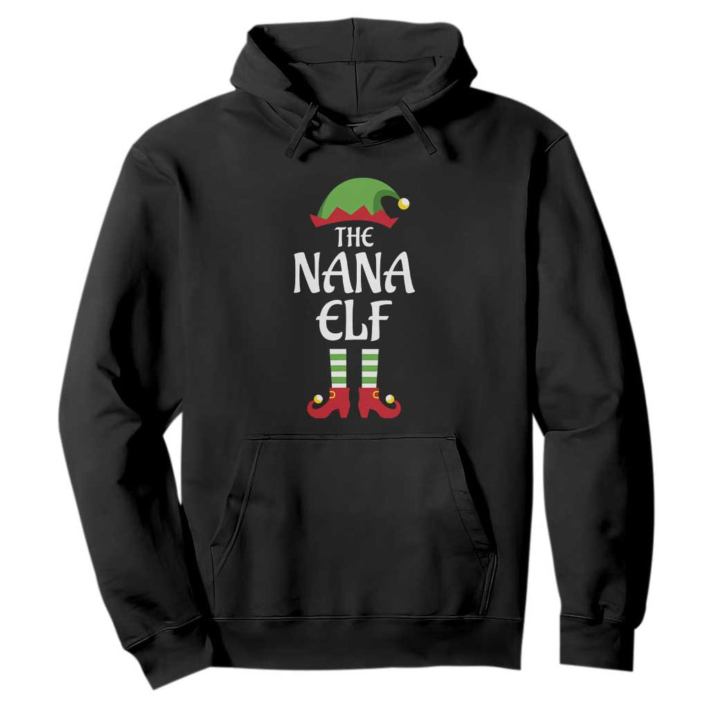 Christmas The Nana Elf Hoodie Funny Grandma Xmas Family Matching TS02 Black Print Your Wear