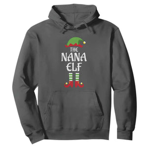 Christmas The Nana Elf Hoodie Funny Grandma Xmas Family Matching TS02 Dark Heather Print Your Wear