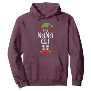 Christmas The Nana Elf Hoodie Funny Grandma Xmas Family Matching TS02 Maroon Print Your Wear