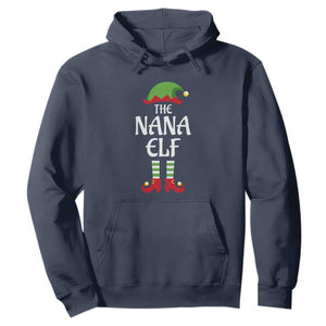 Christmas The Nana Elf Hoodie Funny Grandma Xmas Family Matching TS02 Navy Print Your Wear