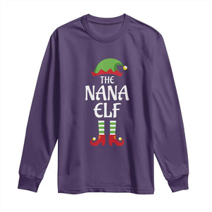 Christmas The Nana Elf Long Sleeve Shirt Funny Grandma Xmas Family Matching TS02 Purple Print Your Wear