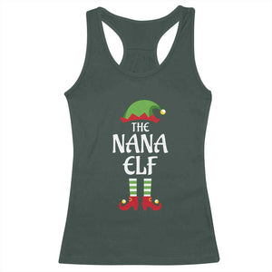 Christmas The Nana Elf Racerback Tank Top Funny Grandma Xmas Family Matching TS02 Dark Forest Green Print Your Wear