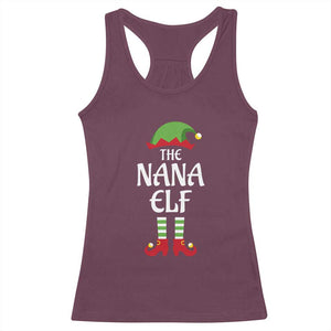 Christmas The Nana Elf Racerback Tank Top Funny Grandma Xmas Family Matching TS02 Maroon Print Your Wear