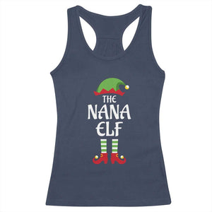 Christmas The Nana Elf Racerback Tank Top Funny Grandma Xmas Family Matching TS02 Navy Print Your Wear