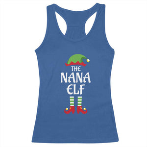 Christmas The Nana Elf Racerback Tank Top Funny Grandma Xmas Family Matching TS02 Royal Blue Print Your Wear