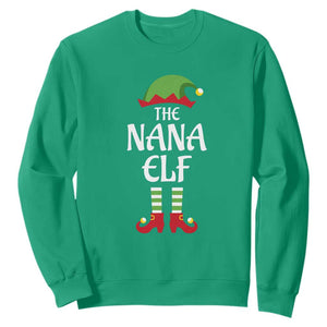 Christmas The Nana Elf Sweatshirt Funny Grandma Xmas Family Matching TS02 Irish Green Print Your Wear