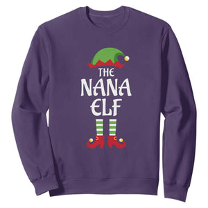 Christmas The Nana Elf Sweatshirt Funny Grandma Xmas Family Matching TS02 Purple Print Your Wear