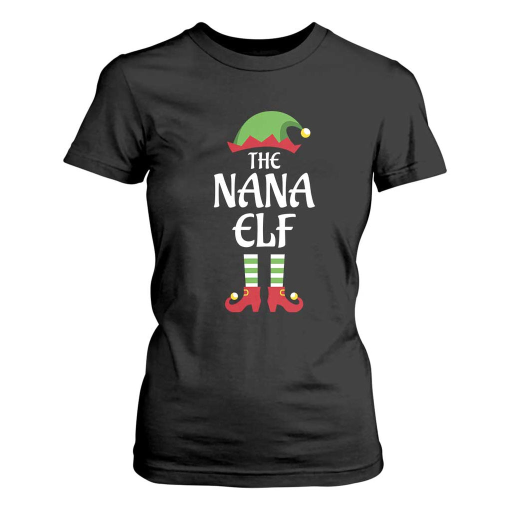 Christmas The Nana Elf T Shirt For Women Funny Grandma Xmas Family Matching TS02 Black Print Your Wear