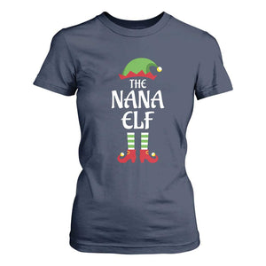 Christmas The Nana Elf T Shirt For Women Funny Grandma Xmas Family Matching TS02 Navy Print Your Wear