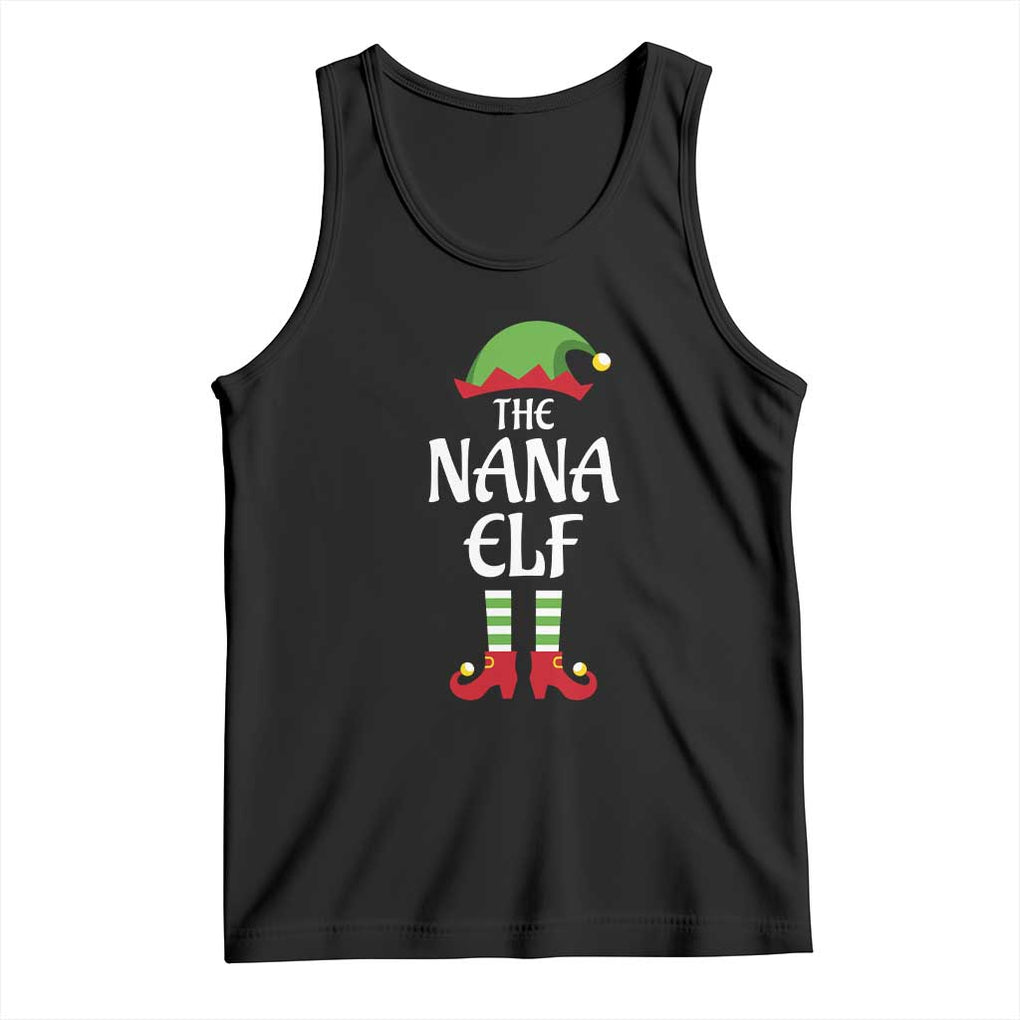 Christmas The Nana Elf Tank Top Funny Grandma Xmas Family Matching TS02 Black Print Your Wear