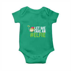 Christmas Elf Baby Onesie Let Me Take An Elfie TS02 Irish Green Print Your Wear