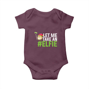 Christmas Elf Baby Onesie Let Me Take An Elfie TS02 Maroon Print Your Wear