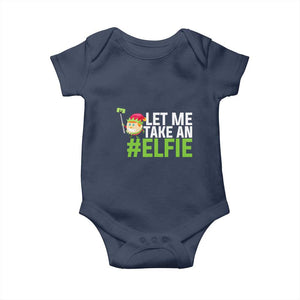 Christmas Elf Baby Onesie Let Me Take An Elfie TS02 Navy Print Your Wear