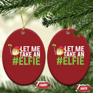 Xmas Elf Christmas Ornament Let Me Take An Elfie TS02 Oval Red Print Your Wear