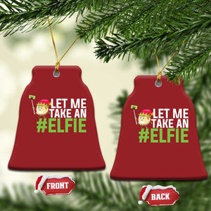 Xmas Elf Christmas Ornament Let Me Take An Elfie TS02 Bell Flake Red Print Your Wear