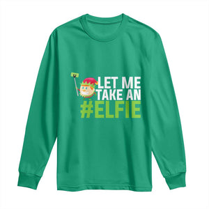 Christmas Elf Long Sleeve Shirt Let Me Take An Elfie TS02 Irish Green Print Your Wear