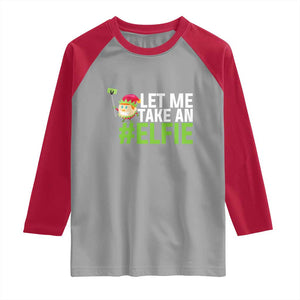 Christmas Elf Raglan Shirt Let Me Take An Elfie TS02 Sport Gray Red Print Your Wear