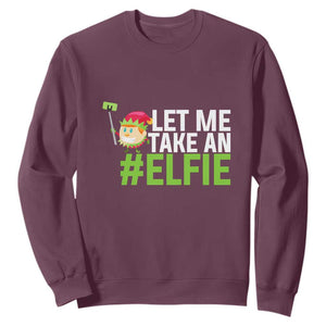 Christmas Elf Sweatshirt Let Me Take An Elfie TS02 Maroon Print Your Wear