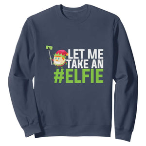 Christmas Elf Sweatshirt Let Me Take An Elfie TS02 Navy Print Your Wear